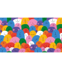 PÁG. 21 - Painel de Parede Carinhas Felizes Colorido - Tamanho Personalizado - Base Lisa