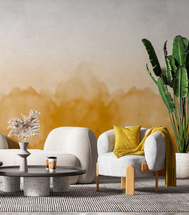 PÁG. 50 - Painel de Parede Degradê Amarelo Mostarda - Coleção Signos - Tamanho Personalizado - Base Linho ou Palha