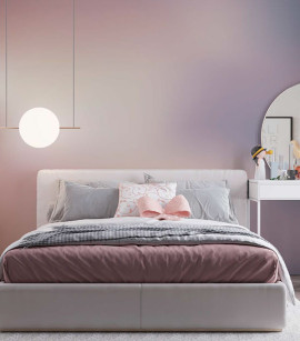 PÁG. 30 - Painel de Parede Degradê Rosa e Lilás - Tamanho Personalizado - Base Linho ou Palha