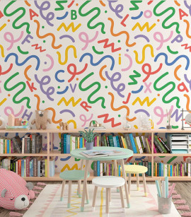 PÁG. 22 - Painel de Parede Desenhos Coloridos - Tamanho Personalizado - Base Linho ou Palha