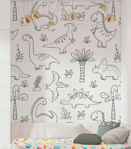 PÁG. 26 - Painel de Parede Dinossauros - Tamanho Personalizado - Base Lisa