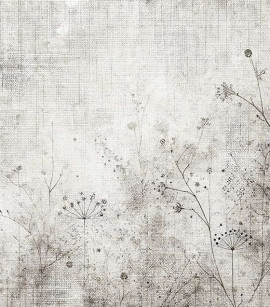 PÁG. 94 - Painel de Parede Floral Efeito Manchado Cinza - Coleção Assinaturas - Tamanho Personalizado - Base Linho ou Palha