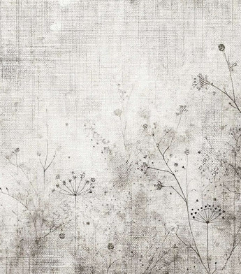 PÁG. 94 - Painel de Parede Floral Efeito Manchado Cinza - Coleção Assinaturas - Tamanho Personalizado - Base Linho ou Palha