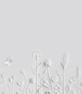 PÁG. 82 - Painel de Parede Flores e Borboletas - Coleção Assinaturas - Tamanho Personalizado - Base Linho ou Palha