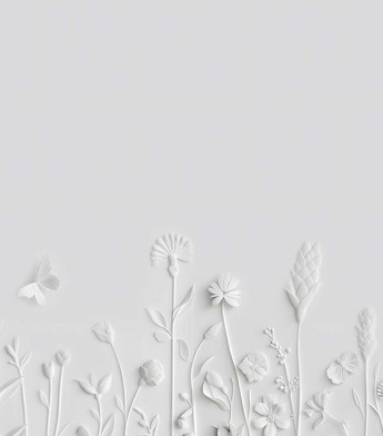 PÁG. 82 - Painel de Parede Flores e Borboletas - Coleção Assinaturas - Tamanho Personalizado - Base Lisa