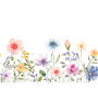 PÁG. 03 - Painel de Parede Flores e Folhas Aquarela - Tamanho Personalizado - Base Linho ou Palha
