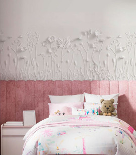 PÁG. 83 - Painel de Parede Flores, Folhas e Borboletas - Coleção Assinaturas - Tamanho Personalizado - Base Linho ou Palha