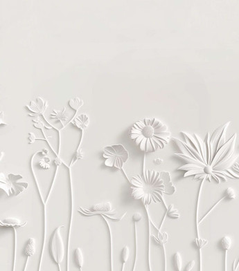 PÁG. 83 - Painel de Parede Flores, Folhas e Borboletas - Coleção Assinaturas - Tamanho Personalizado - Base Lisa