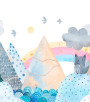 PÁG. 14 - Painel de Parede Floresta e Montanhas Infantil - Tamanho Personalizado - Base Lisa