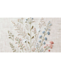PÁG. 98 - Painel de Parede Folhagem Azul, Rosa e Bege - Coleção Assinaturas - Tamanho Personalizado - Base Linho ou Palha