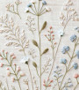 PÁG. 98 - Painel de Parede Folhagem Azul, Rosa e Bege - Coleção Assinaturas - Tamanho Personalizado - Base Linho ou Palha