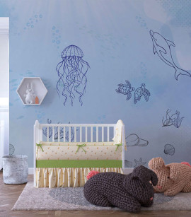 PÁG. 67 - Painel de Parede Fundo do Mar Infantil - Coleção Assinaturas - Tamanho Personalizado - Base Lisa