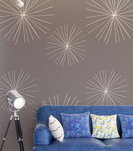 PÁG. 75 - Painel de Parede Geométrico Abstrato Cinza - Coleção Assinaturas - Tamanho Personalizado - Base Lisa