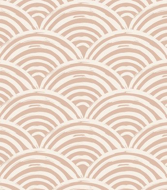 PÁG. 45 - Painel de Parede Geométrico Ondas Bege Rosado - Tamanho Personalizado - Base Lisa