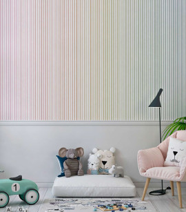 PÁG. 85 - Painel de Parede Listras Finas Degradê Colorido - Coleção Assinaturas - Tamanho Personalizado - Base Linho ou Palha