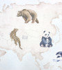 PÁG. 48 - Painel de Parede Mapa Mundi Azul e Bege - Coleção Bambine - 350X300cm (Dividido em 4 faixas de Aprox. 90cm)