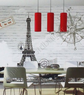 PÁG. 021 - Painel de Parede Paris - Importado Lavável - Coleção Classic Designs (Tons de Cinza)