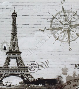 PÁG. 021 - Painel de Parede Paris - Importado Lavável - Coleção Classic Designs (Tons de Cinza)
