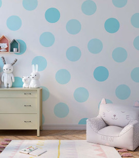 PÁG. 89 - Painel de Parede Poá Azul - Coleção Assinaturas - Tamanho Personalizado - Base Lisa