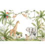 PÁG. 09 - Painel de Parede Selva com Animais - Tamanho Personalizado - Base Lisa