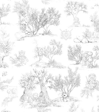 PÁG. 84 - Painel de Parede Toile de Jouy Infantil - Coleção Assinaturas - Tamanho Personalizado - Base Linho ou Palha