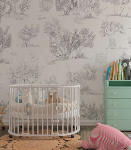 PÁG. 84 - Painel de Parede Toile de Jouy Infantil - Coleção Assinaturas - Tamanho Personalizado - Base Lisa