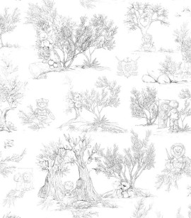 PÁG. 84 - Painel de Parede Toile de Jouy Infantil - Coleção Assinaturas - Tamanho Personalizado - Base Lisa
