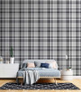 PÁG. 38 - Painel de Parede Xadrez Tartan Preto - Tamanho Personalizado - Base Lisa