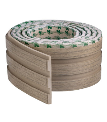 Painel Ripado Madeto Carvalho 10 CM X 1 CM - Rolo com 10M - Coleção Meu Rodapé