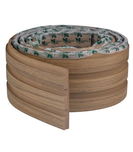 Painel Ripado Madeto Nogueira Natural 10 CM X 1 CM - Rolo com 10M - Coleção Meu Rodapé