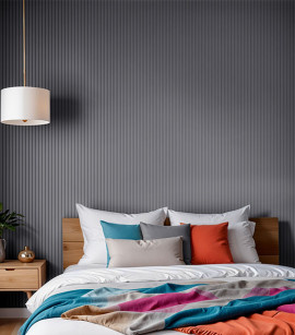 Painel Ripado Play Grafite 10 CM X 1 CM - Rolo com 10M - Coleção Meu Rodapé