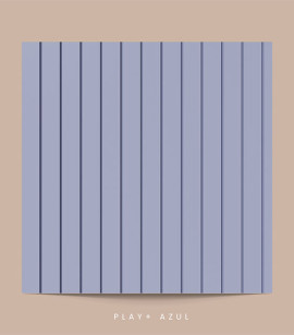 Painel Ripado Play Plus Azul 10 CM X 1 CM - Rolo com 10M - Coleção Meu Rodapé