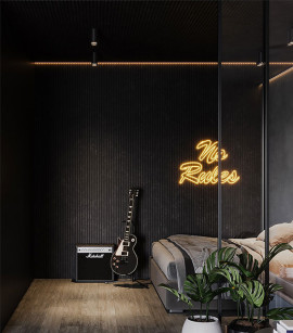 Painel Ripado Urban Black 10 CM X 1 CM - Rolo com 10M - Coleção Meu Rodapé