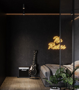 Painel Ripado Urban Black 10 CM X 1 CM - Rolo com 2,5M - Coleção Meu Rodapé