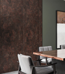 Painel Ripado Urban Corten 10 CM X 1 CM - Rolo com 2,5M - Coleção Meu Rodapé