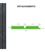 Painel Ripado Urban Plus Black 10 CM X 1 CM - Rolo com 2,5M - Coleção Meu Rodapé