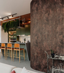 Painel Ripado Urban Plus Corten10 CM X 1 CM - Rolo com 2,5M - Coleção Meu Rodapé
