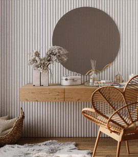 Painel Ripado Urban White 10 CM X 1 CM - Rolo com 10M - Coleção Meu Rodapé