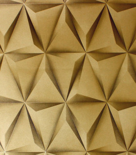 PÁG. 19 - Papel de Parede 3D Geométrico - Importado Lavável - Coleção Lord II (Dourado/ Com Brilho)