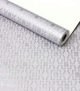 PÁG. 24 - Papel de Parede Arabesco Geométrico - Coleção Trinity - Lavável (Lilás Acinzentado/ Com Brilho)