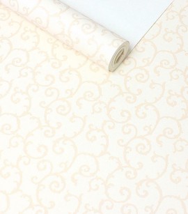 PÁG. 44 - Papel de Parede Arabesco - Coleção Trinity - Lavável (Pêssego/ Com Brilho)