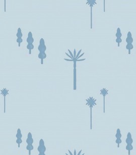 PÁG. 20 - Papel de Parede Árvores Azul - Coleção Play Infantil - Importado Lavável