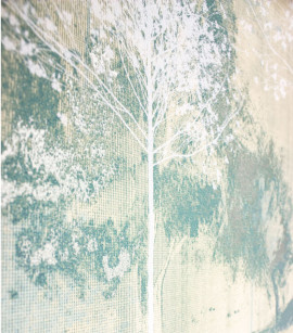 PÁG. 05 - Papel de Parede Árvores Tons de Azul Detalhes em Brilho Prata - Coleção Avalon 1 - Vinílico Importado