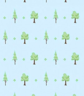 PÁG. 32 - Papel de Parede Árvores - Coleção Play Infantil - Importado Lavável (Azul/ Verde)
