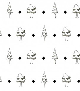 PÁG. 38 - Papel de Parede Árvores para Colorir - Coleção Play Infantil - Importado Lavável (Preto e Branco)