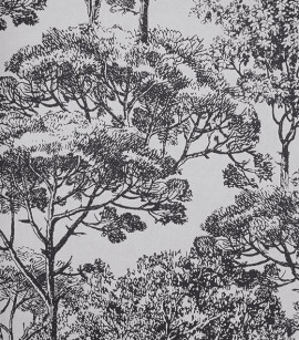 PÁG. 30 - Papel de Parede Árvores Preto e Cinza - Coleção Entre Linhas - Vinílico Importado