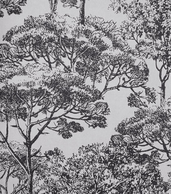 PÁG. 30 - Papel de Parede Árvores Preto e Cinza - Coleção Entre Linhas - Vinílico Importado