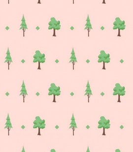 PÁG. 42 - Papel de Parede Árvores - Coleção Play Infantil - Importado Lavável (Rosa/ Verde)