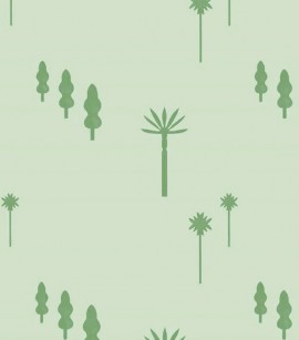 PÁG. 27 - Papel de Parede Árvores Verde Militar - Coleção Play Infantil - Importado Lavável