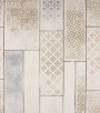 PÁG. 13 - Papel de Parede Azulejo Bege e Azul - Coleção Infinity G - Vinílico Importado